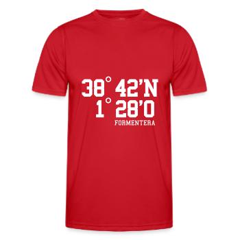 Formentera Balearic Islands Holiday Island Gift - Men's Functional T-Shirt - red - Front - AI Model Male 178 dark (178cm)