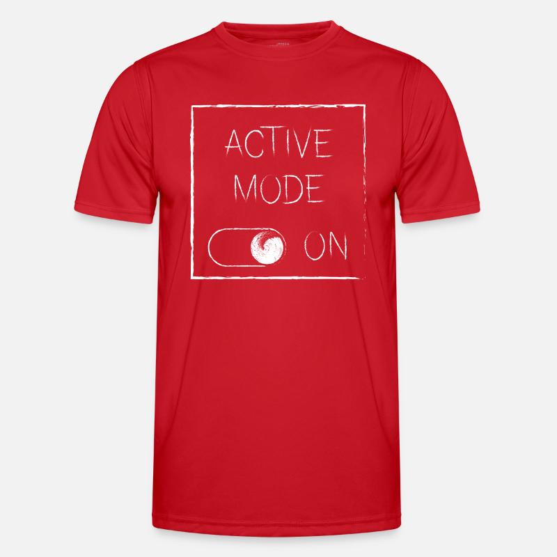 Active Mode On | white - Men's Functional T-Shirt - red