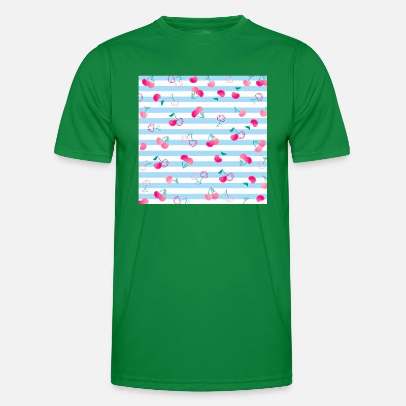 Kirsche Muster Cherry Pattern Männer Funktions-T-Shirt