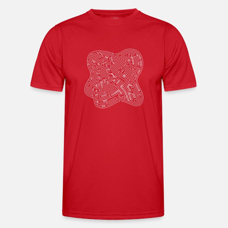 Maze 3 (white version) - Men's Functional T-Shirt - red