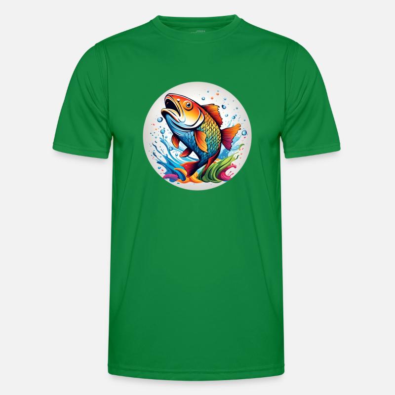 Fish Round Batch Men's Functional T-Shirt