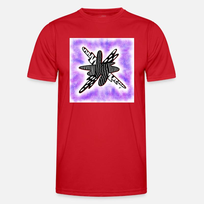 Creative patterned blob on violet - Men's Functional T-Shirt - red