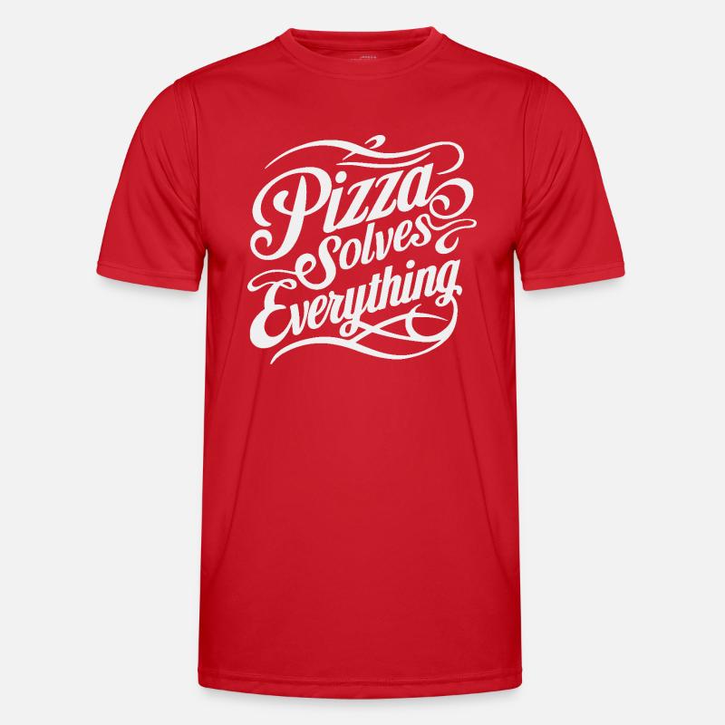 Pizza solves everything - Men's Functional T-Shirt - red