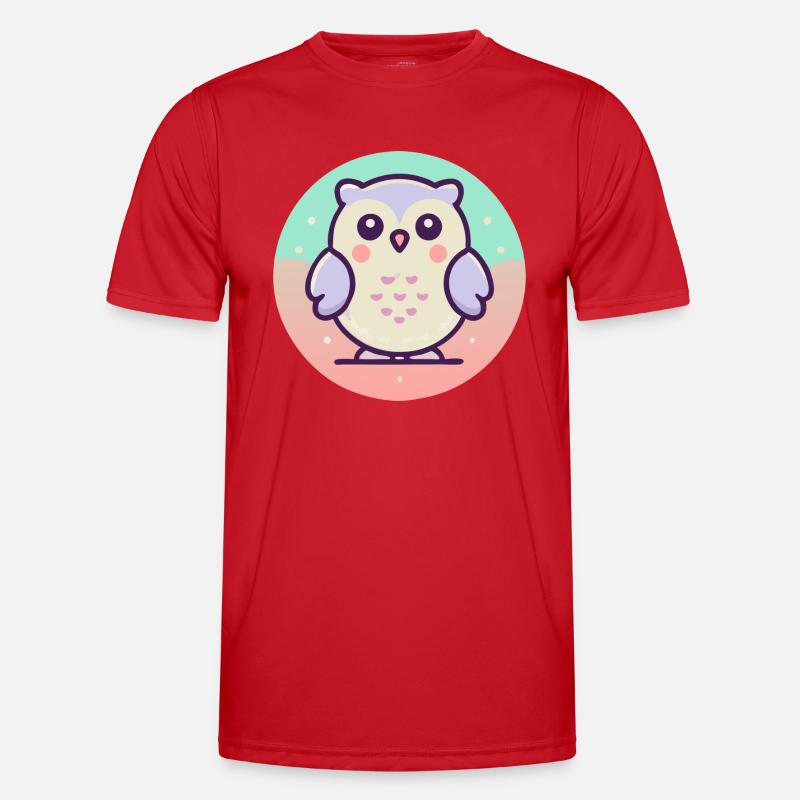 Eule - Männer Funktions-T-Shirt - Rot