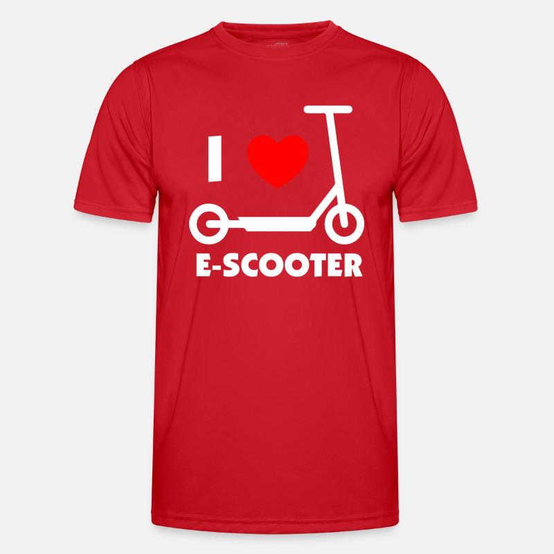 E-Scooter E-Roller Scooter - Männer Funktions-T-Shirt - Rot