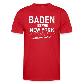 Baden - Männer Funktions-T-Shirt - Rot - Vorne - AI Model Male 178 dark (178cm)