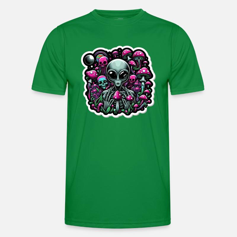Alien psychédélique aux champignons T-shirt sport Homme