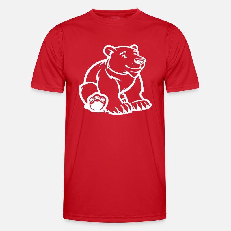 Polar Bear Comic Bear - Men's Functional T-Shirt - red
