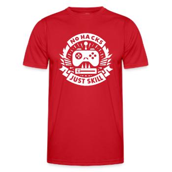 No Hacks Just Skill - Men's Functional T-Shirt - red - Front - AI Model Male 178 dark (178cm)