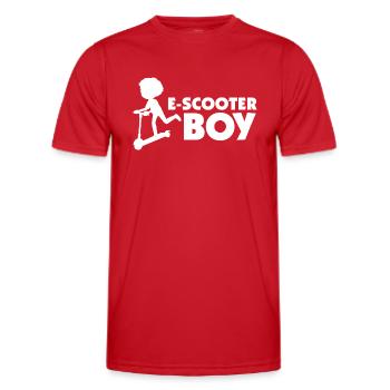 E-Scooter Roller Scooter - T-shirt sport Homme - rouge - Devant - AI Model Male 178 dark (178cm)