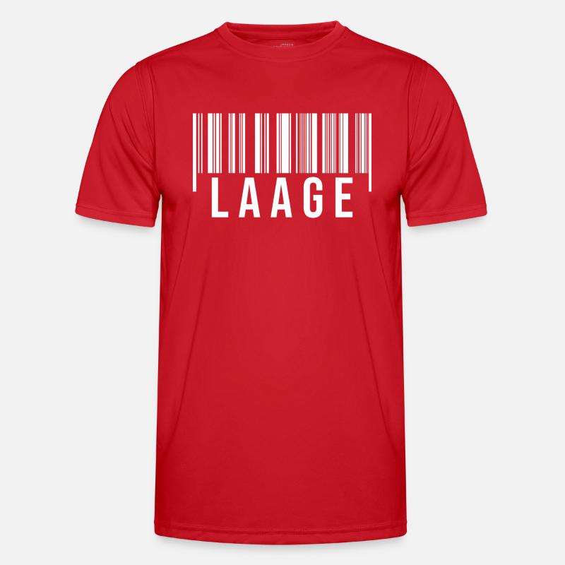 Laage Strichcode - Männer Funktions-T-Shirt - Rot