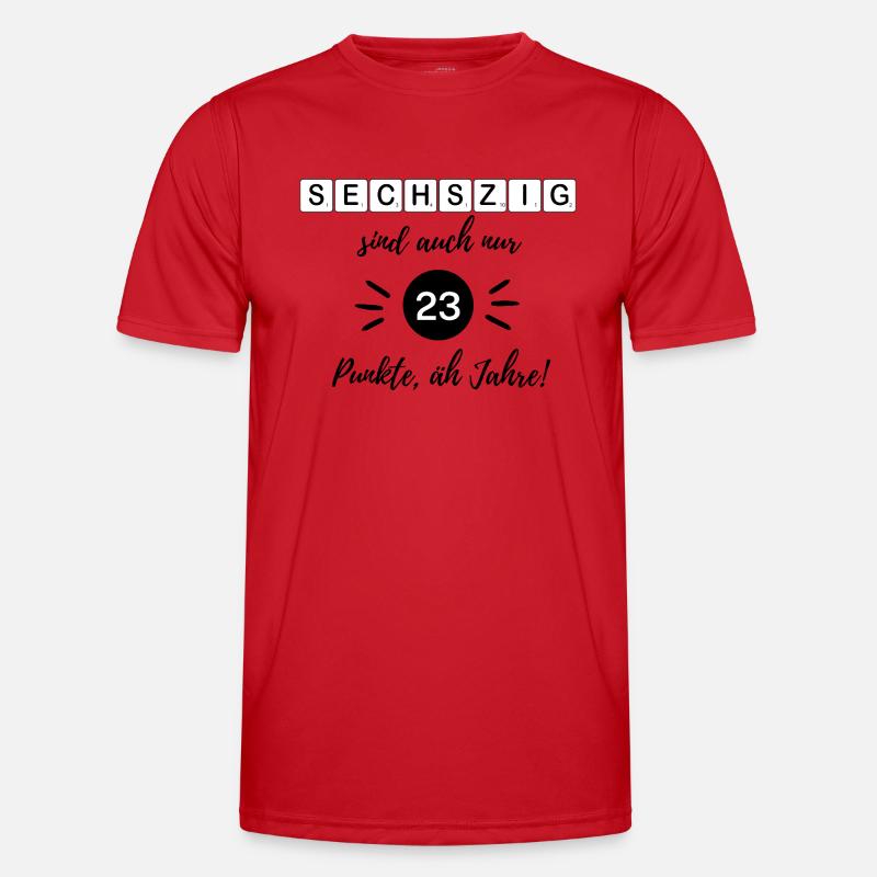60 ans, c’est aussi seulement 23 points, euh, années, 60e anniversaire T-shirt sport Homme