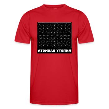 Atomic Utopia - Measuring Movement - Men's Functional T-Shirt - red - Front - AI Model Male 178 dark (178cm)