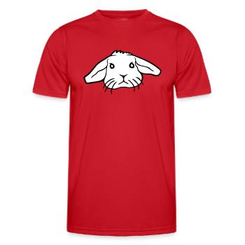 Hase Kaninchen Häschen Nagetier Kleintier niedlich - Männer Funktions-T-Shirt - Rot - Vorne - AI Model Male 178 dark (178cm)