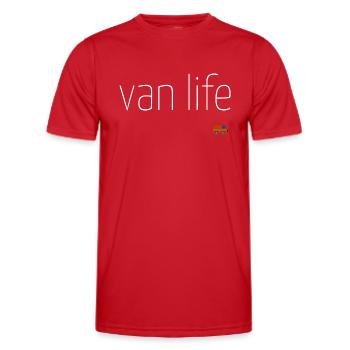 van life - Men's Functional T-Shirt - red - Front - AI Model Male 178 dark (178cm)