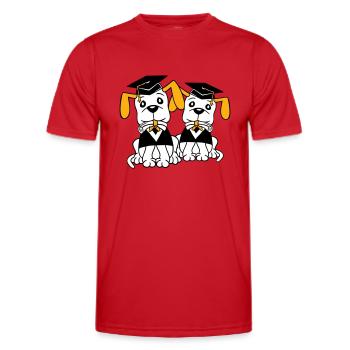 Chiens École Diplôme Certificat Gymnase Collège Abi - T-shirt sport Homme - rouge - Devant - AI Model Male 178 dark (178cm)