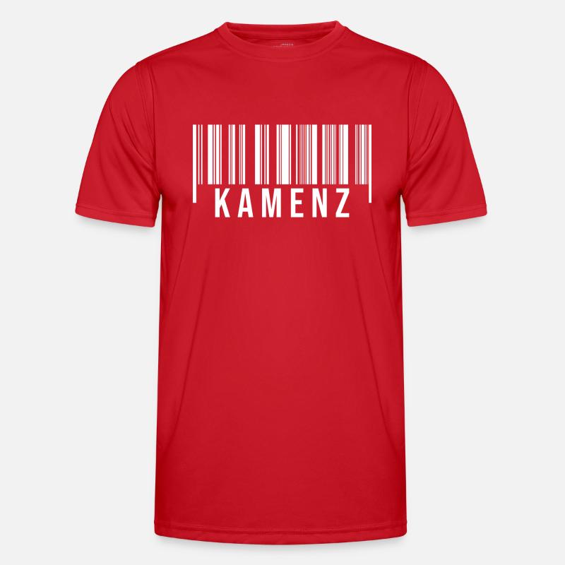 Kamenz Strichcode - Männer Funktions-T-Shirt - Rot