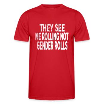 abortion is healthcare gift liberal activists - Männer Funktions-T-Shirt - Rot - Vorne - AI Model Male 178 dark (178cm)