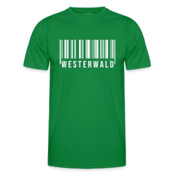 Westerwald Strichcode - Männer Funktions-T-Shirt - Kelly Green - Vorne - AI Model Male 178 dark (178cm)