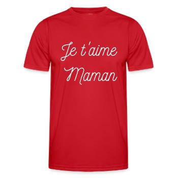 Je t aime Maman - T-shirt sport Homme - rouge - Devant - AI Model Male 178 dark (178cm)