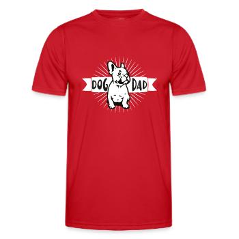 DOG DAD french bulldog - Men's Functional T-Shirt - red - Front - AI Model Male 178 dark (178cm)