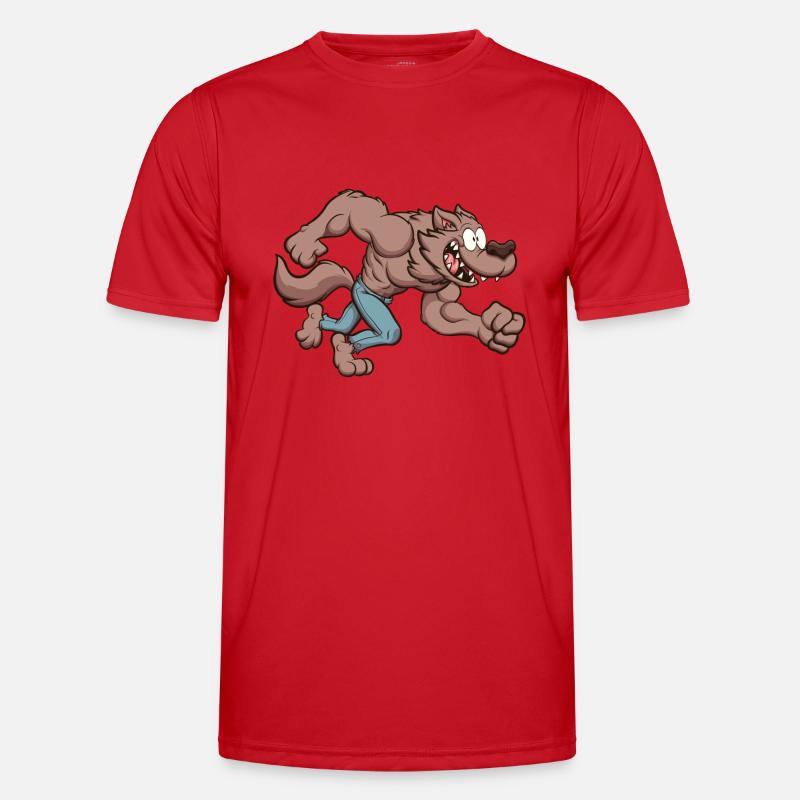 Laufender Werwolf Männer Funktions-T-Shirt