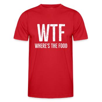 WTF Where's The Food - Men's Functional T-Shirt - red - Front - AI Model Male 178 dark (178cm)