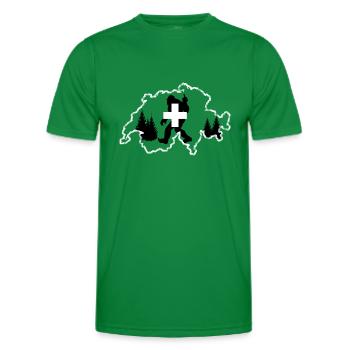 Big Foot en Suisse | Humour - T-shirt sport Homme - vert - Devant - AI Model Male 178 dark (178cm)