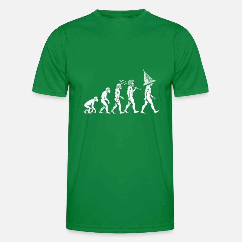 Steampunk Evolution mit Aluhut Männer Funktions-T-Shirt