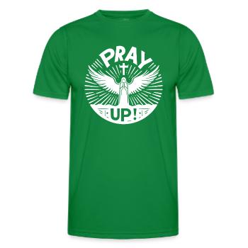 Pray Up - Men's Functional T-Shirt - kelly green - Front - AI Model Male 178 dark (178cm)