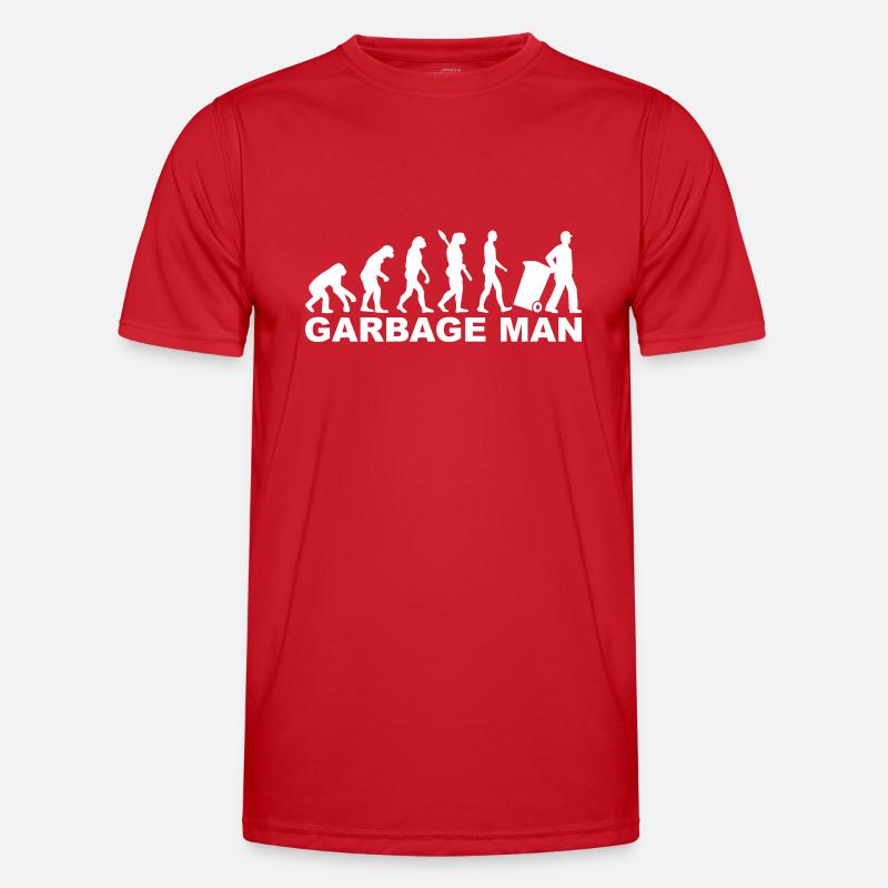 Müllmann - Männer Funktions-T-Shirt - Rot