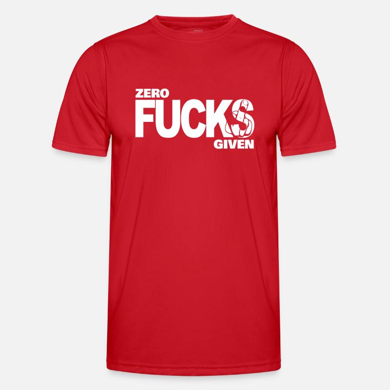 Zero Fucks Given White - Men's Functional T-Shirt - red