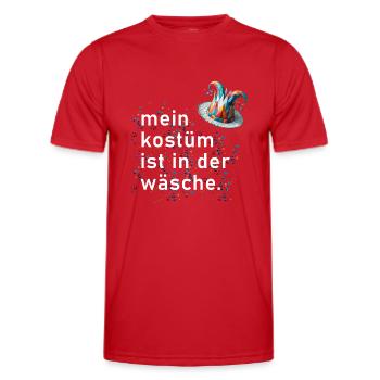 My costume is in the wash Polygon - Men's Functional T-Shirt - red - Front - AI Model Male 178 dark (178cm)