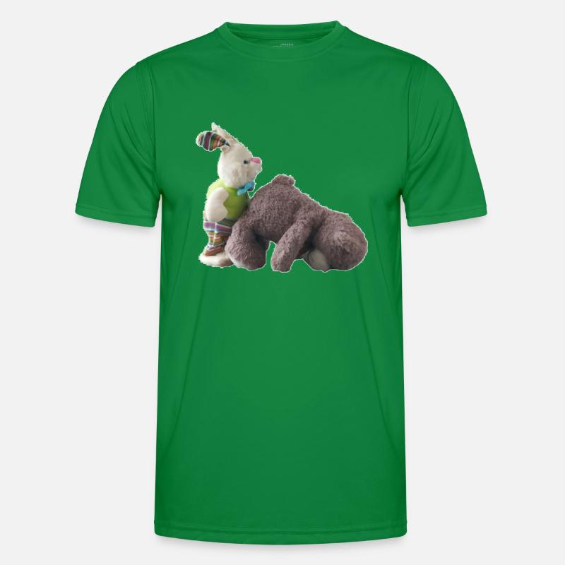 Teddybär Hase Männer Funktions-T-Shirt