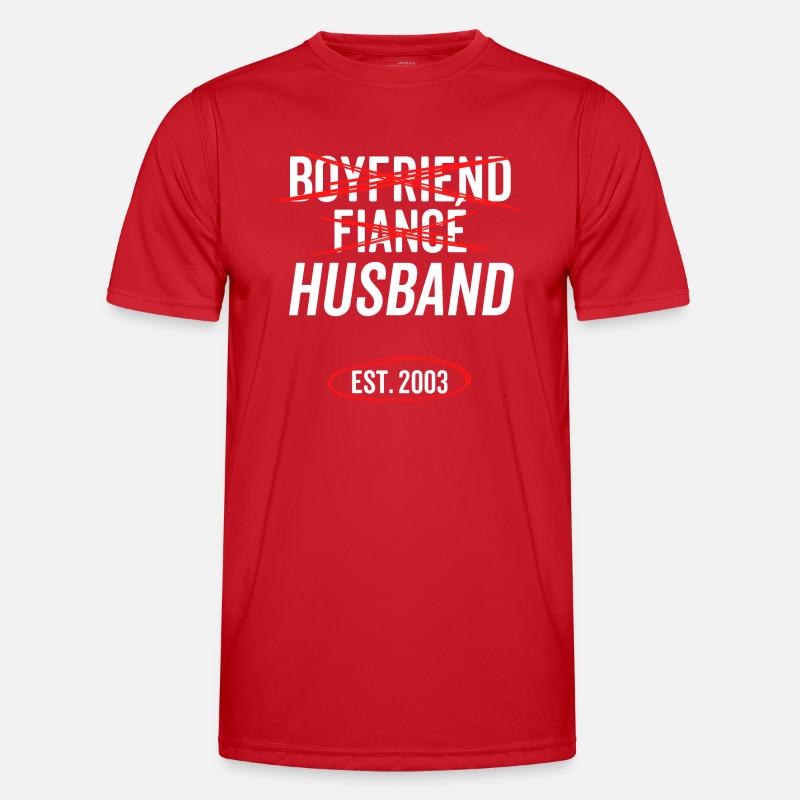 Freund Verlobter Ehemann Est 2003 - Männer Funktions-T-Shirt - Rot