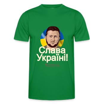 Slava Ukraini Ruhm der Ukraine - Männer Funktions-T-Shirt - Kelly Green - Vorne - AI Model Male 178 dark (178cm)