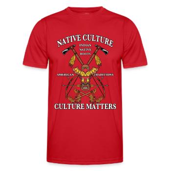 Indianer Kopfschmuck mit Pfeil und Bogen - Männer Funktions-T-Shirt - Rot - Vorne - AI Model Male 178 dark (178cm)
