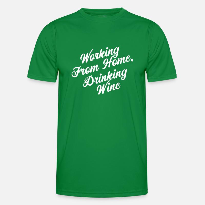 Working from home, Drinking Wine Men's Functional T-Shirt