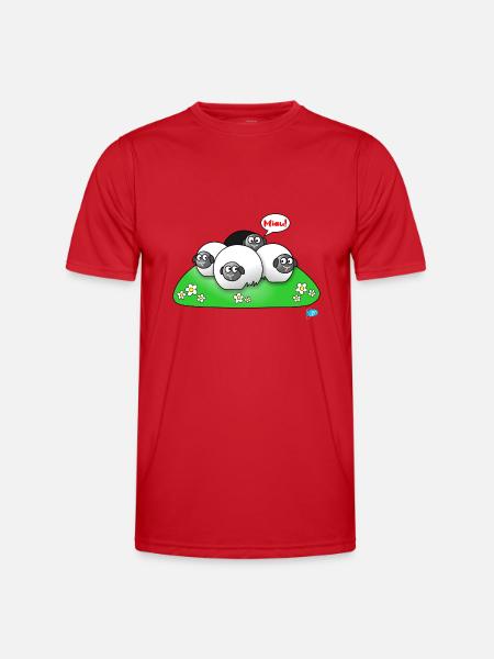 SCHAF mit Katzensyndrom. Miau! - Männer Funktions-T-Shirt - Rot