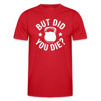For fitness freaks with a sense of fun - Men's Functional T-Shirt - red - Front - AI Model Male 178 dark (178cm)