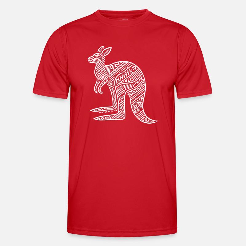 Kangaroo with tribal pattern - Men's Functional T-Shirt - red