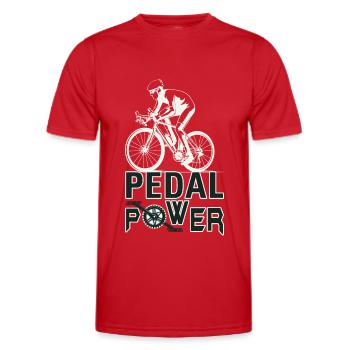 pedal power, Bicycle, Bike, Bicycle - Men's Functional T-Shirt - red - Front - AI Model Male 178 dark (178cm)