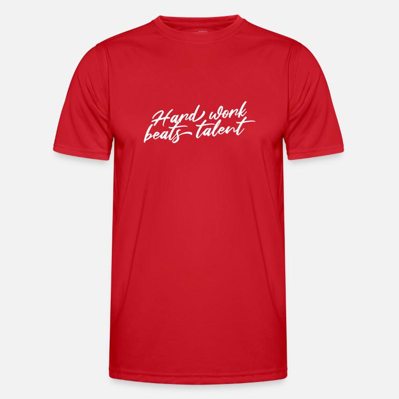HARD WORK BEATS TALENT - Men's Functional T-Shirt - red
