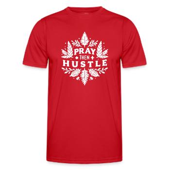 Bete dann: Hektik - Männer Funktions-T-Shirt - Rot - Vorne - AI Model Male 178 dark (178cm)