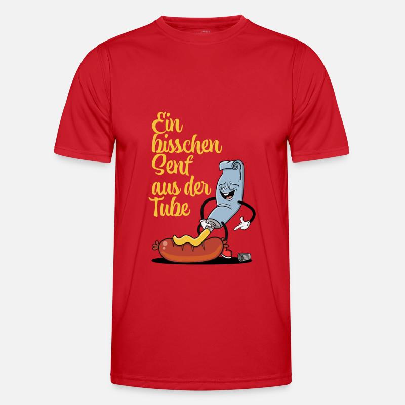Bockwurst mit Senf Männer Funktions-T-Shirt