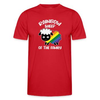 LGBT Rainbow Gay Heart Homosexualité - T-shirt sport Homme - rouge - Devant - AI Model Male 178 dark (178cm)