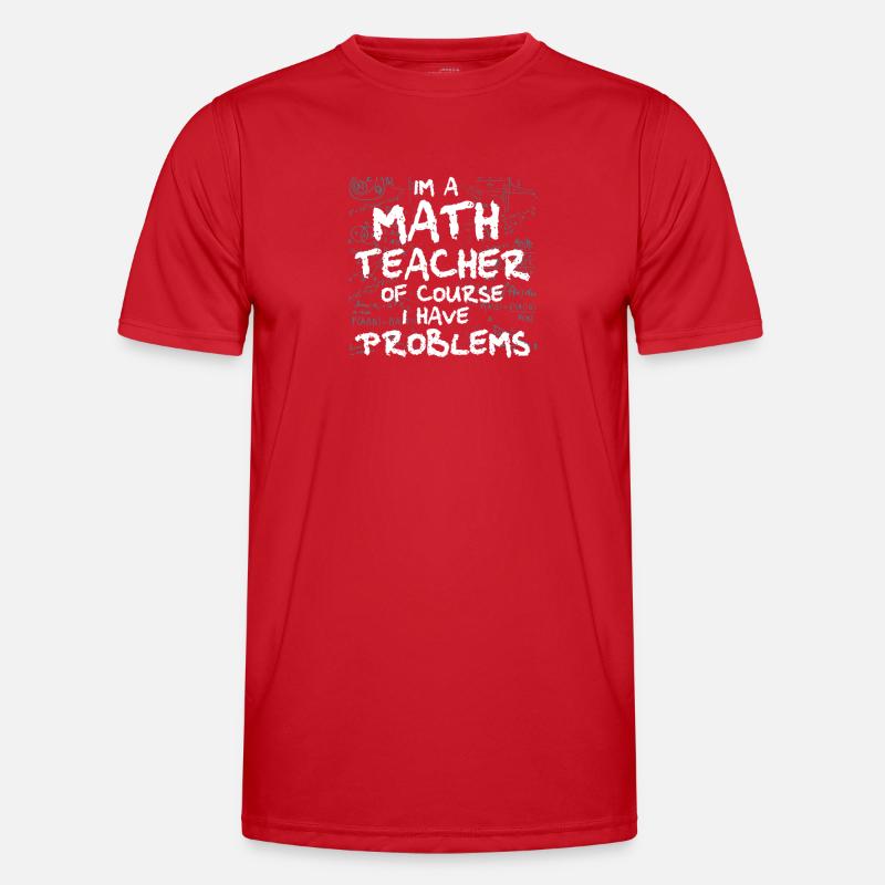 Math Teacher Art Statistics Algebra Mathematics - Men's Functional T-Shirt - red