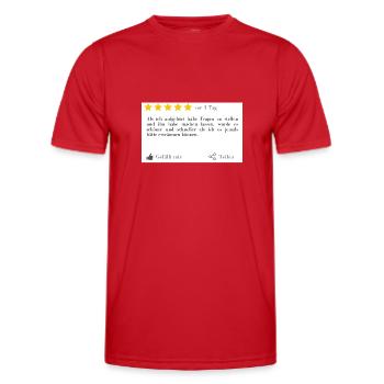 Keine Fragen stellen, Bier bringen! Kundenbewertun - Männer Funktions-T-Shirt - Rot - Vorne - AI Model Male 178 dark (178cm)
