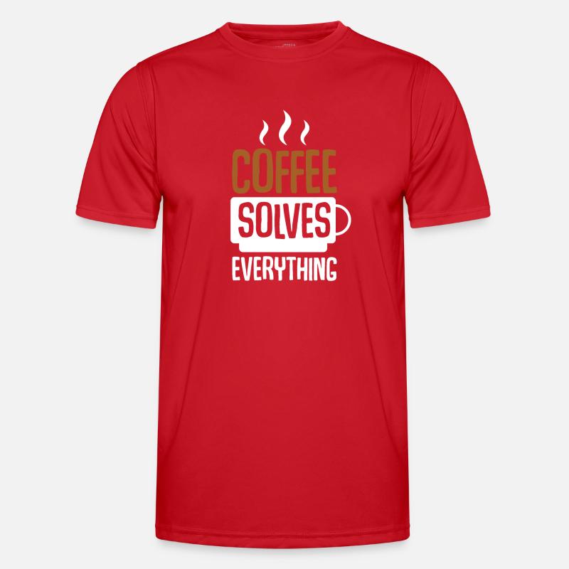 Coffee Solves Everything - Men's Functional T-Shirt - red