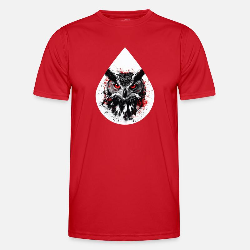 Trashpolka Eule Schwarz Rot - Männer Funktions-T-Shirt - Rot